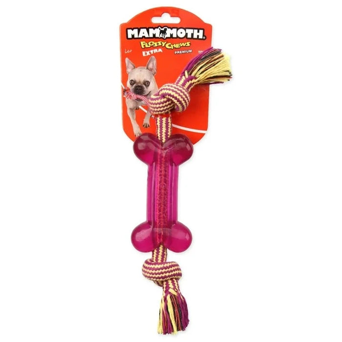 Mammoth Flossy Chews Extra Premium Extra 2 Knots Tug With TPR Bone Toy For Dogs