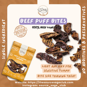 The Source-sage Club Air-Dried Australian Beef Puff Bites For Dogs & Cats