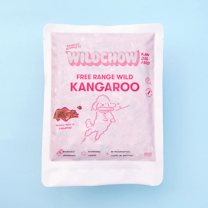 WildChow Raw Free Range Wild Kangaroo Low Allergy Diet Dog Food (FROZEN)