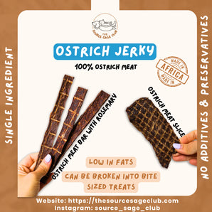 The Source-sage Club Air-Dried Ostrich Meat Bar / Slice For Dogs