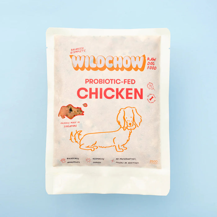 WildChow Raw Probiotic-Fed Chicken Single Protein Dog Food (FROZEN)