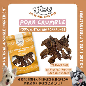The Source-sage Club Air-Dried Australian Pork Puff Crumble For Dogs