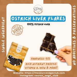 The Source-sage Club Air-Dried Ostrich Liver Flakes For Dogs