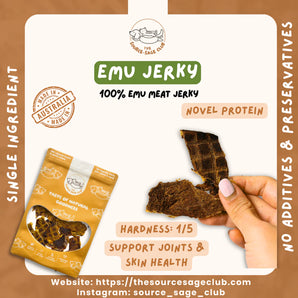 The Source-sage Club Air-Dried Australian Emu Jerky For Dogs