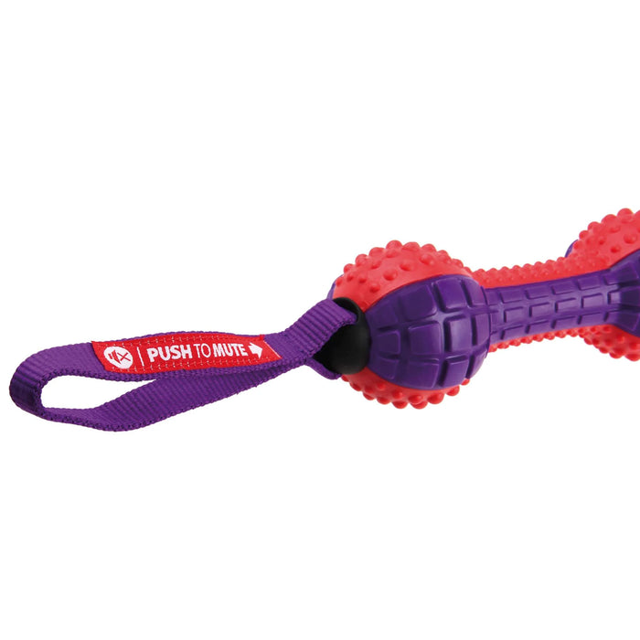 GiGwi "Push To Mute" Red & Purple Dumbbell Toy For Dogs