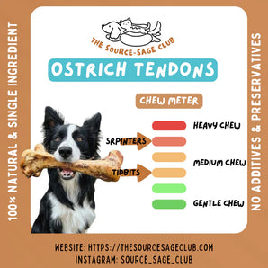The Source-sage Club Air-Dried Ostrich Tidbits Tendon For Dogs