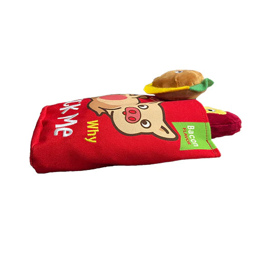 GiGwi Foodzy Friendz 3 In 1 Pork Snack Bag Toy For Dogs