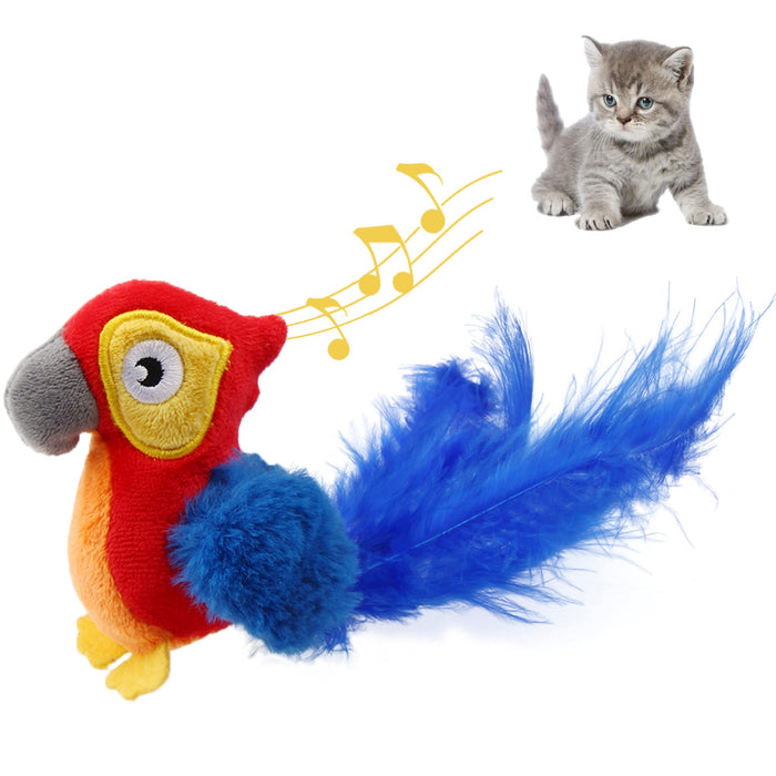 GiGwi Melody Chaser Parrot With Sound Chip Plush Toy For Cats