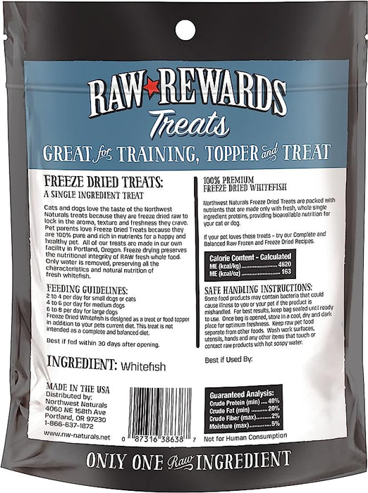 20% OFF: Northwest Naturals Raw Rewards Freeze Dried Whitefish Treats For Dogs & Cats