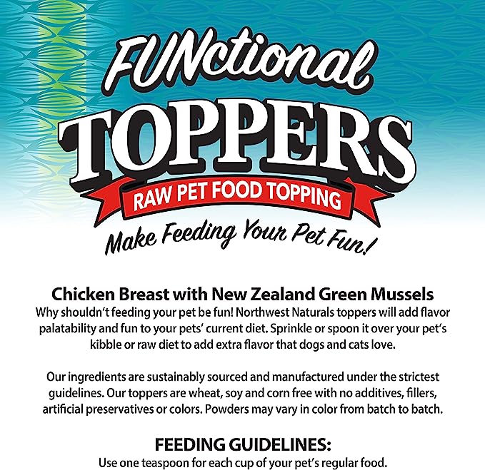 20% OFF: Northwest Naturals Freeze Dried Chicken Breast With New Zealand Green Lipped Mussels Functional Toppers For Dogs & Cats