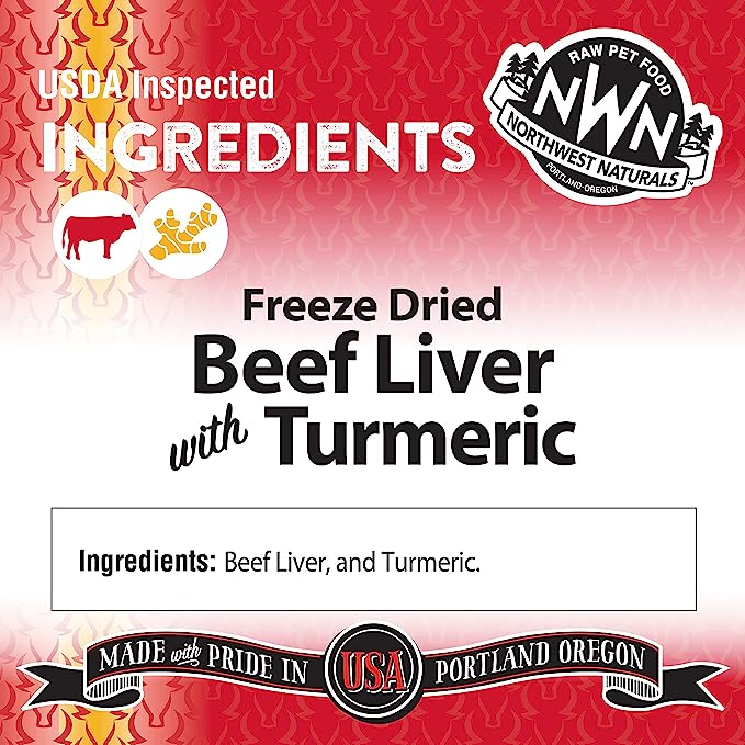 20% OFF: Northwest Naturals Freeze Dried Beef Liver With Turmeric Functional Toppers For Dogs & Cats