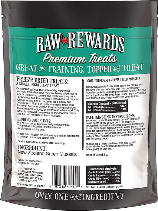 20% OFF: Northwest Naturals Raw Rewards Freeze Dried New Zealand Green Lipped Mussels Treats For Dogs & Cats