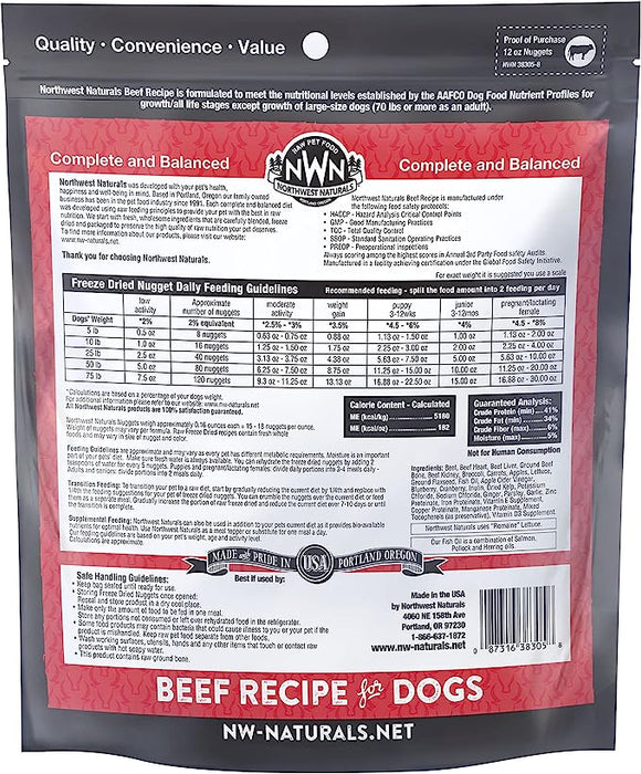 20% OFF: Northwest Naturals Freeze Dried Beef Recipe Nuggets Raw Diet Dog Food