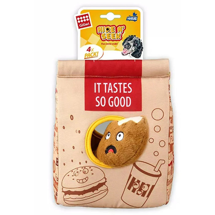 GiGwi Hide N' Seek Fast Food Bag Plush Toy For Dogs