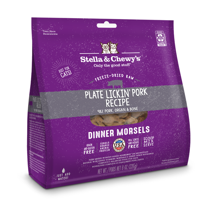 Stella & Chewy's Freeze-Dried Raw Plate Lickin' Pork Dinner Morsels For Cats