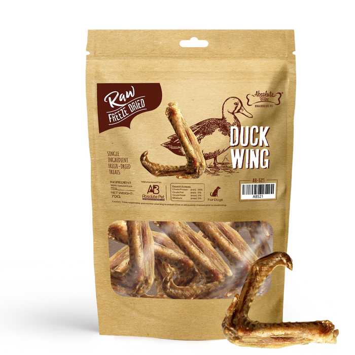 35% OFF: Absolute Bites Freeze Dried Raw Duck Wing Treats For Dogs