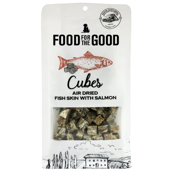 25% OFF: Food For The Good Air Dried Salmon & Fish Skin Cubes Treats For Dogs & Cats