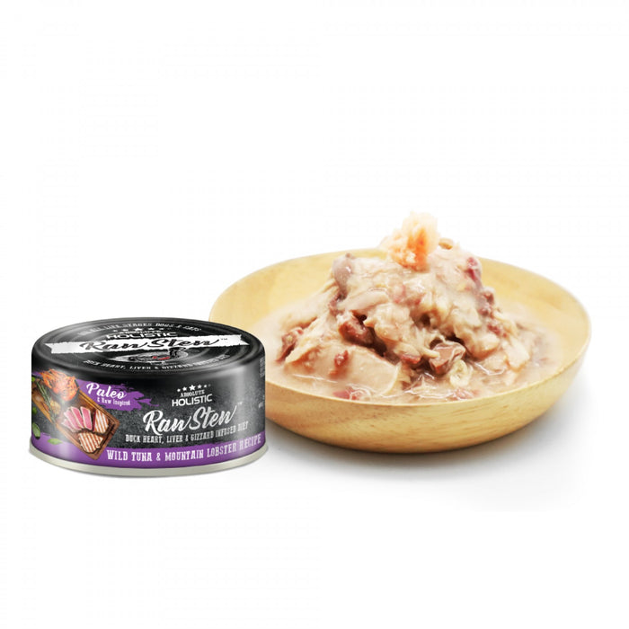 40% OFF: Absolute Holistic Rawstew Wild Tuna & Mountain Lobster Recipe Wet Can Food For Dogs & Cats (24 Cans)
