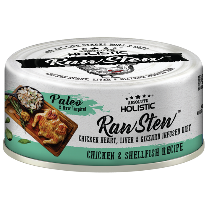 40% OFF: Absolute Holistic Rawstew Chicken & Shellfish Recipe Wet Can Food For Dogs & Cats (24 Cans)