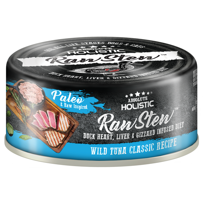 40% OFF: Absolute Holistic Rawstew Wild Tuna Classic Recipe Wet Can Food For Dogs & Cats (24 Cans)