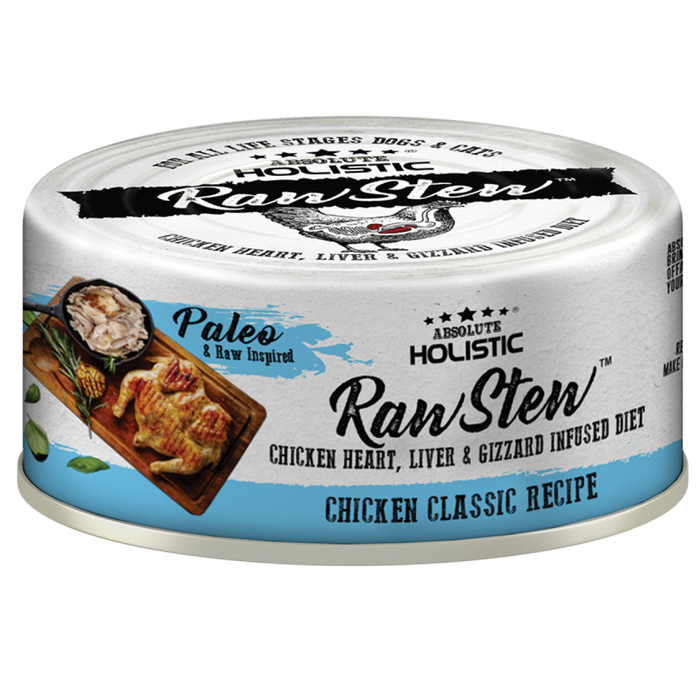 40% OFF: Absolute Holistic Rawstew Chicken Classic Recipe Wet Can Food For Dogs & Cats (24 Cans)