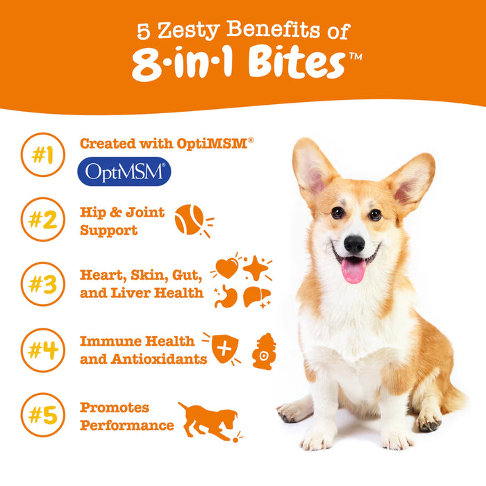 15% OFF: Zesty Paws 8-in-1 Multifunctional Bites Peanut Butter Flavour Soft Chews For Dogs