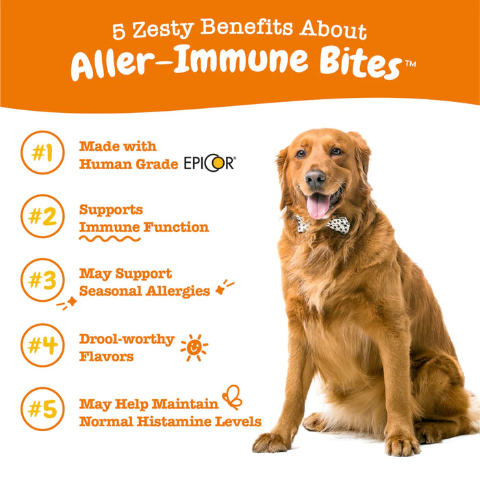 15% OFF: Zesty Paws Aller-Immune Bites™ (For Seasonal Allergies, Immune Function + Sensitive Skin & Gut Health) Lamb Flavour Soft Chews For Dogs