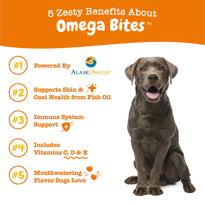 15% OFF: Zesty Paws Omega Bites™ (Skin & Coat) Chicken Flavour Soft Chews For Dogs