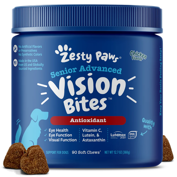 10% OFF: Zesty Paws Vision Bites™ (Antioxidant) Chicken Flavour Soft Chews For Senior Dogs