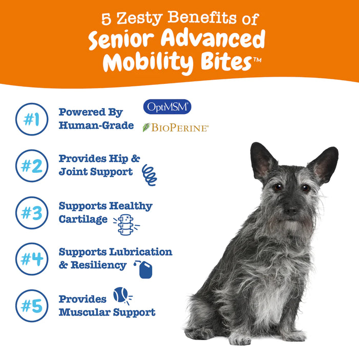 10% OFF: Zesty Paws Mobility Bites™ (Hip & Joint) Chicken Flavour Soft Chews For Senior Dogs
