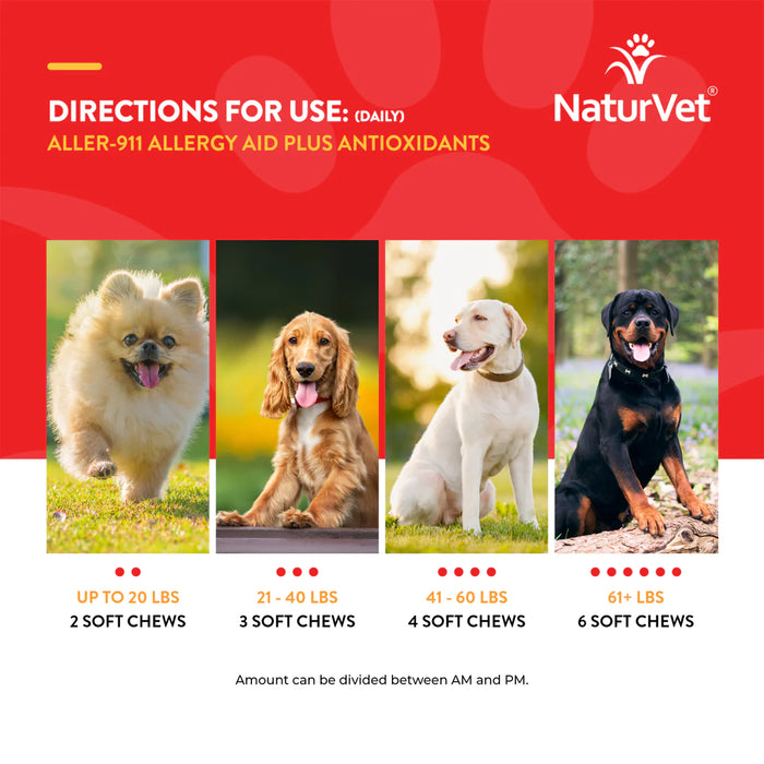20% OFF: NaturVet Aller-911® Allergy Aid Plus Antioxidant Soft Chews For Dogs