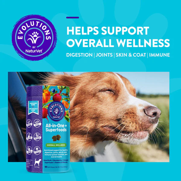 20% OFF: NaturVet Evolutions All-In-One Superfood (Overall Wellness) Soft Chews For Dogs