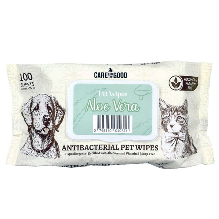 [PAWSOME BUNDLE] 3 FOR $11.90: Care For The Good Aloe Vera Antibacterial Pet Wipes (100Pcs)