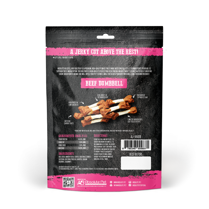 20% OFF: Absolute Holistic Oven Dried Beef Dumbbell Jerky Dog Treats