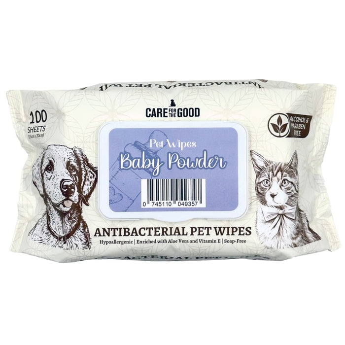 [PAWSOME BUNDLE] 3 FOR $11.90: Care For The Good Baby Powder Antibacterial Pet Wipes (100Pcs)
