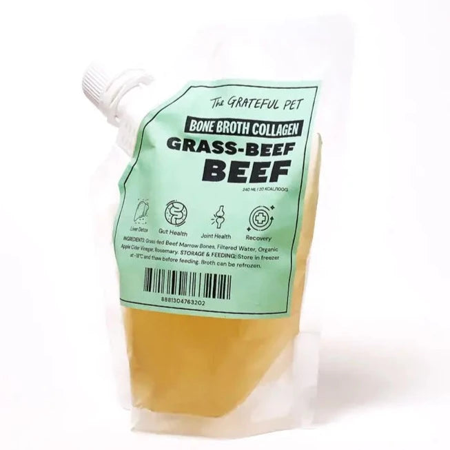 10% OFF: The Grateful Pet Grass-Fed Beef Bone Broth Collagen (FROZEN)