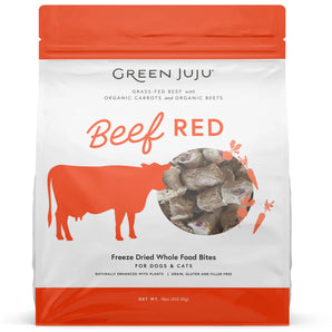 Green Juju Freeze-Dried Raw Beef Red Whole Food Bites Pack For Dogs & Cats