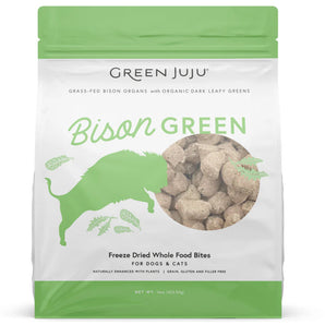 Green Juju Freeze-Dried Raw Bison Green Whole Food Bites Pack For Dogs & Cats