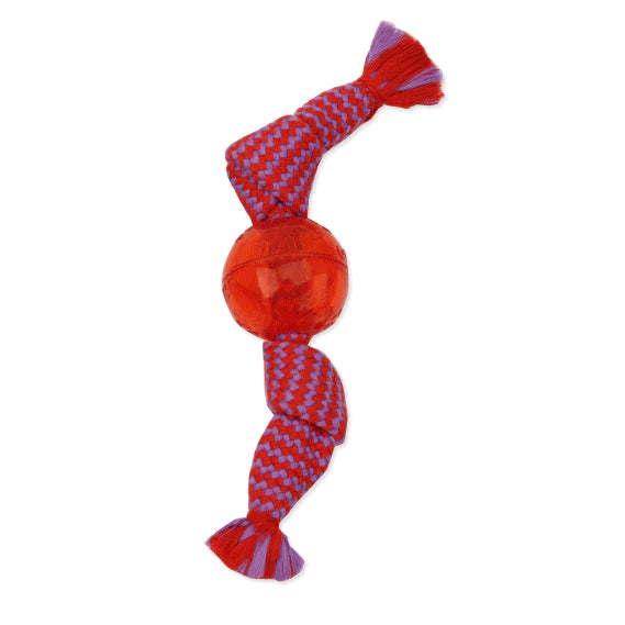 Mammoth Flossy Chews Candy Wrap With Squeaker Ball Outside Toy For Dogs (Assorted Colour)