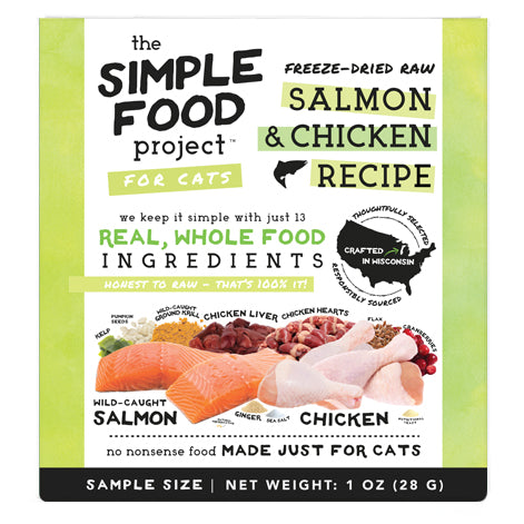 The Simple Food Project Freeze Dried Raw Salmon & Chicken Recipe For Cats