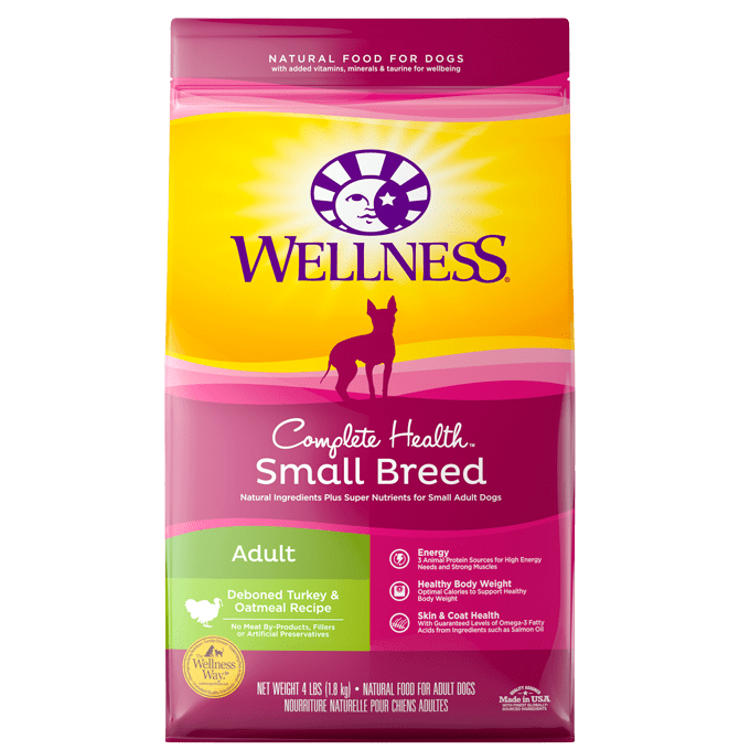 20% OFF: Wellness Complete Health Deboned Turkey & Peas Small Breed Senior Dry Dog Food