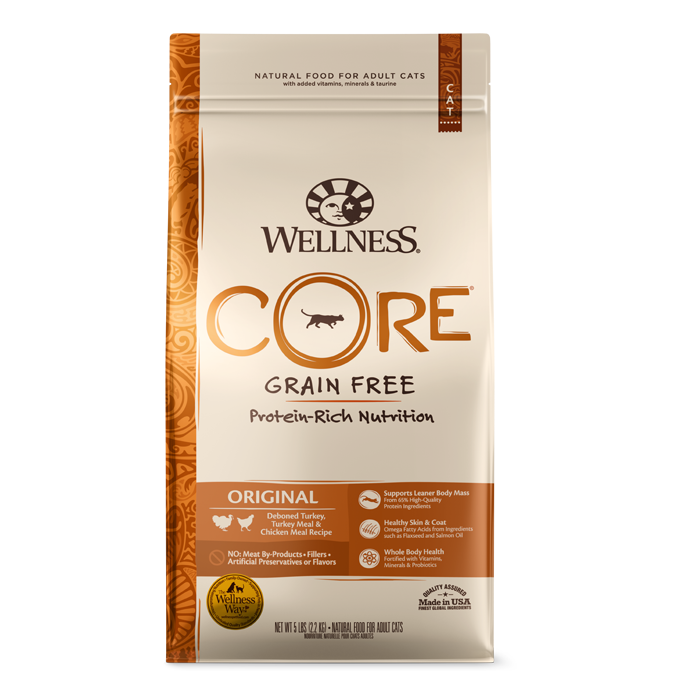 20% OFF: Wellness CORE Original Grain Free (Deboned Turkey, Turkey & Chicken Meal Recipe) Adult Dry Cat Food