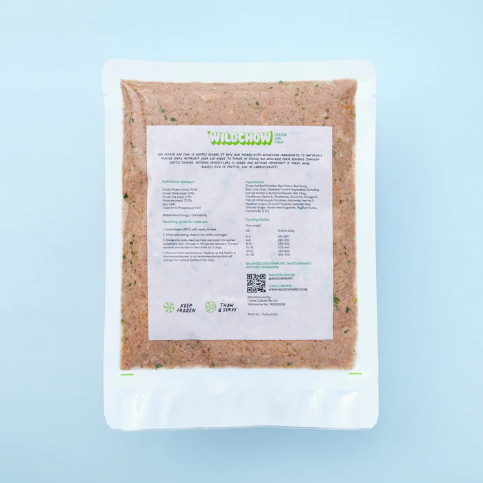 WildChow Cooked Grass-Fed Beef Dog Food (FROZEN)