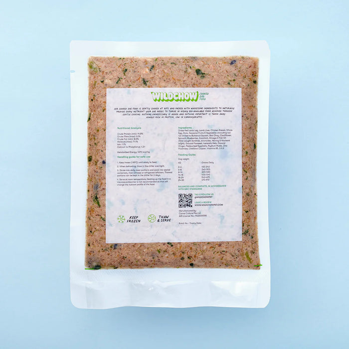 WildChow Cooked Grass-Fed Lamb Dog Food (FROZEN)