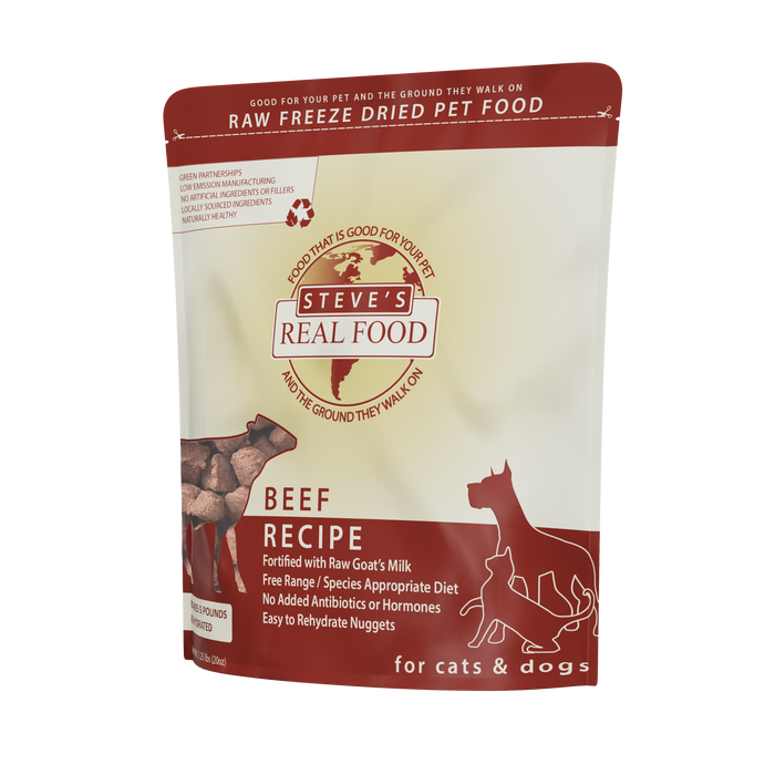 Steve's Real Food Freeze Dried Beef Nuggets Diet For Dogs & Cats