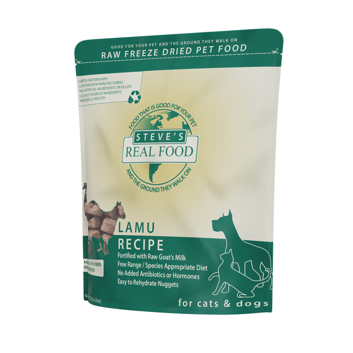 Steve's Real Food Freeze Dried Lamu Nuggets Diet For Dogs & Cats