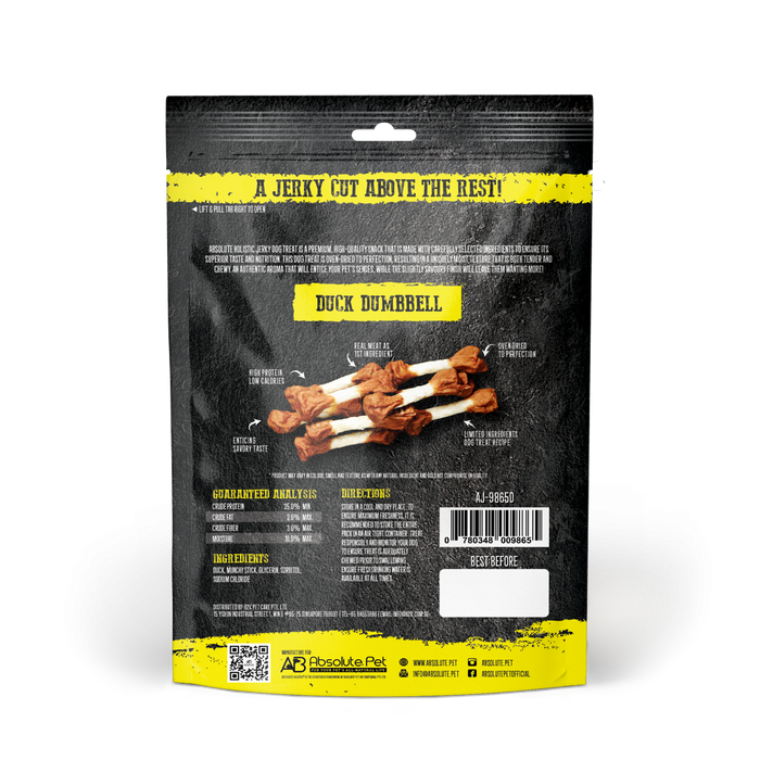 20% OFF: Absolute Holistic Oven Dried Duck Dumbbell Jerky Dog Treats