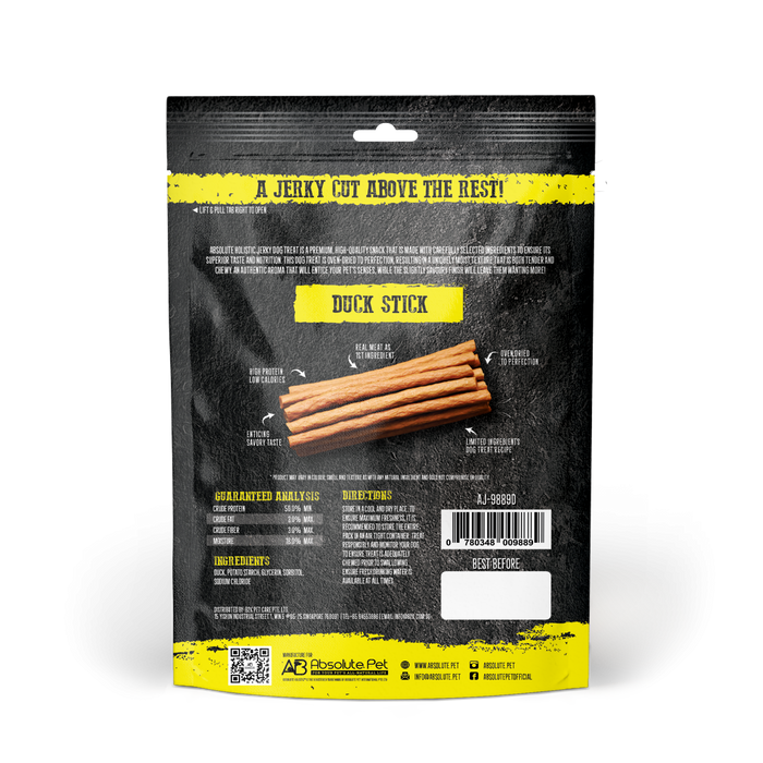 20% OFF: Absolute Holistic Oven Dried Duck Loin Stick Jerky Dog Treats