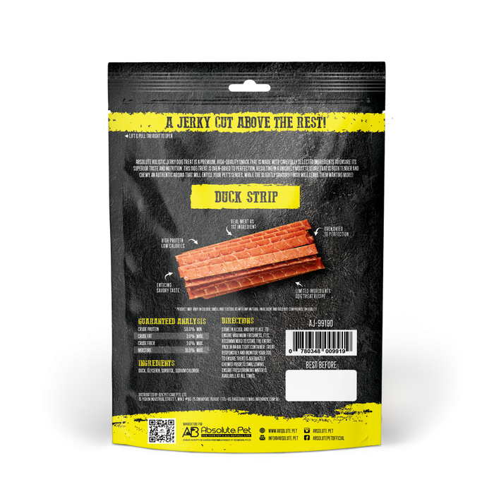 20% OFF: Absolute Holistic Oven Dried Duck Loin Strip Jerky Dog Treats