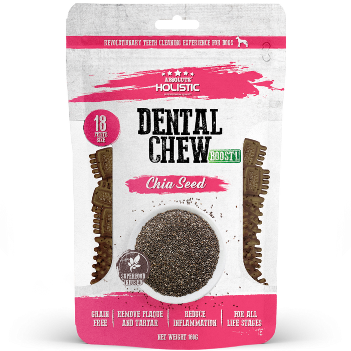 40% OFF: Absolute Holistic Superfood Infused Chia Seed Dental Chews Value Pack For Dogs